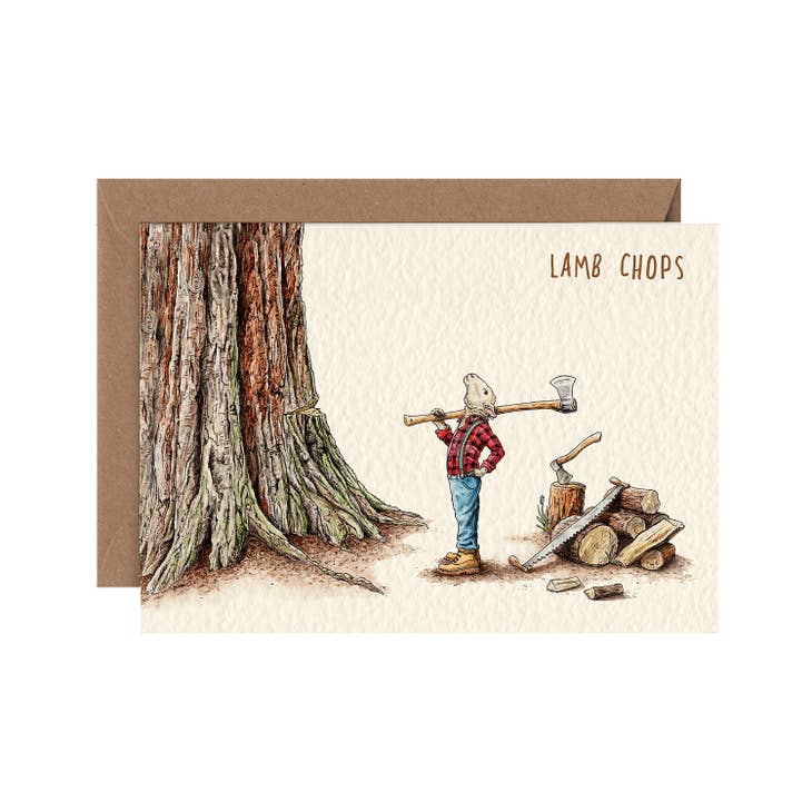 Lamb chops greeting card