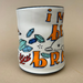 Another angle of the Lucky Sea Turtle Cup - XLarge highlighting vibrant colors and the phrase 'I'm be brave' along with underwater designs, made by The Bowl Maker.