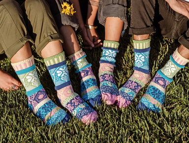Hummingbird Crew Socks highlighting their vibrant design, perfect for nature lovers and avid supporters of the International Hummingbird Society.