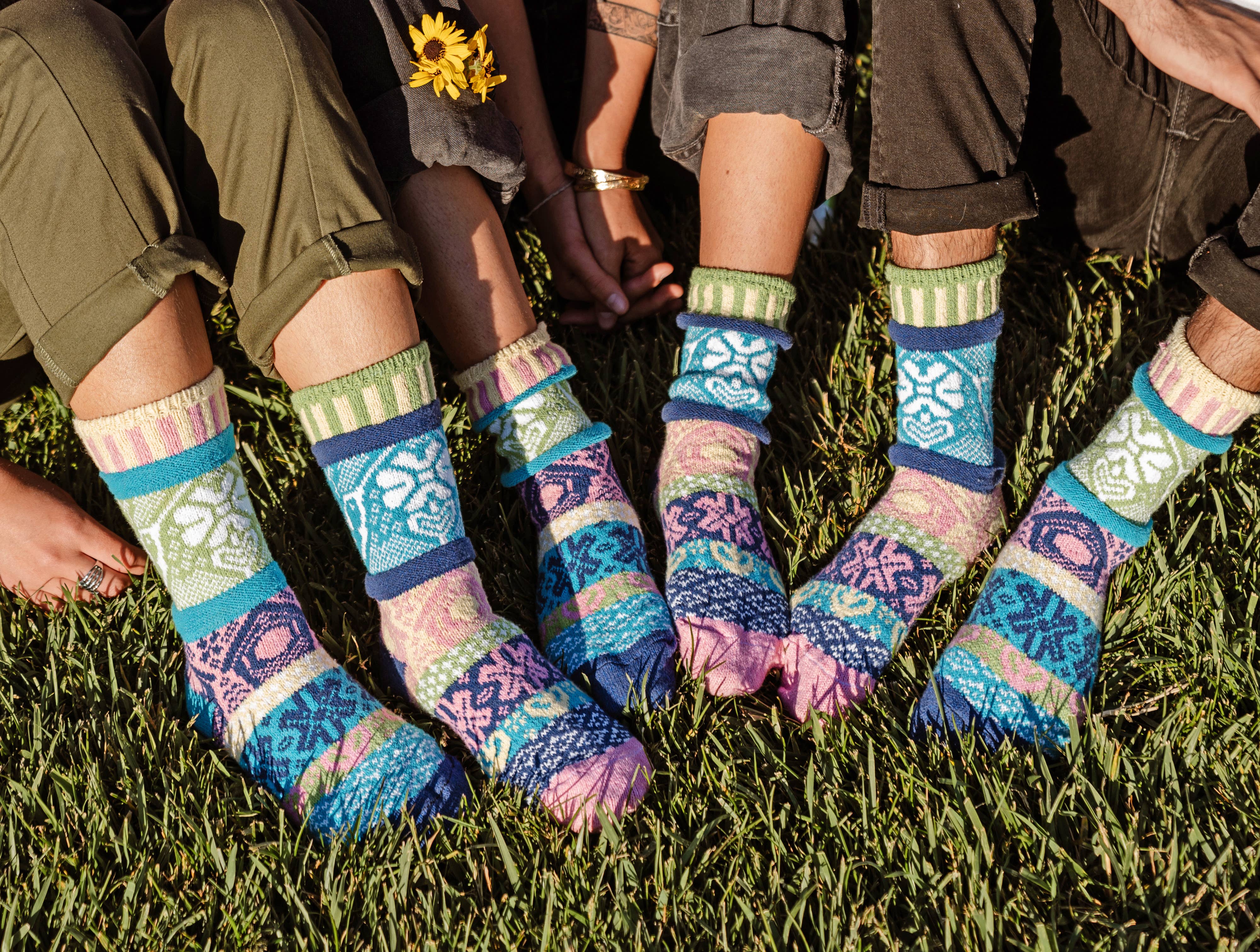 Hummingbird Crew Socks highlighting their vibrant design, perfect for nature lovers and avid supporters of the International Hummingbird Society.