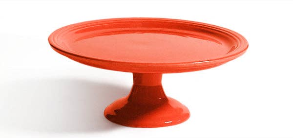 red cake stand