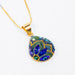 Shimmering 18K Gold Plated Handmade Blue Crystal Drop Pendant - A Unique Royal Statement Piece that even royalty would approve!