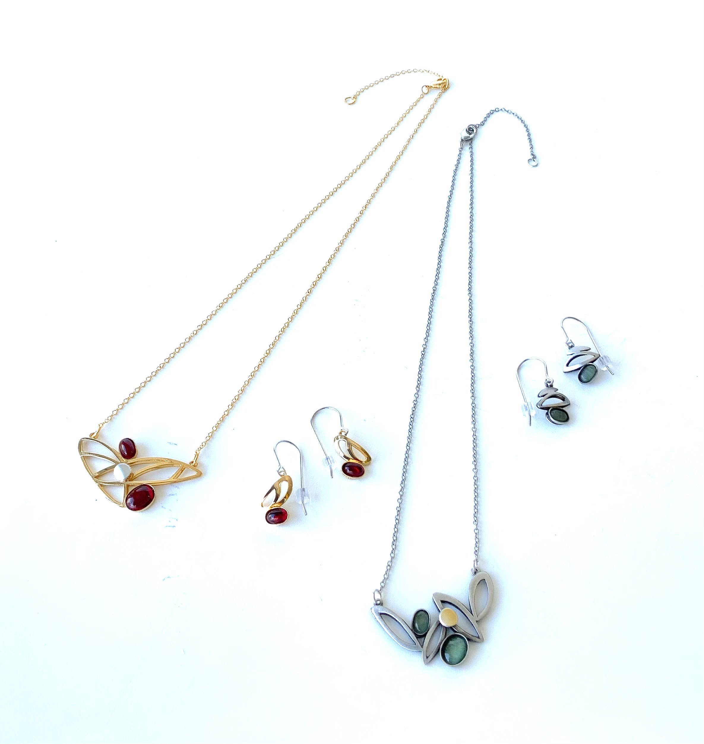 steel jewelry with mixed gemstones