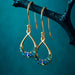 18K Gold Plated Petite Round Moon Drop Earrings with Colorful Crystals - Celestial Design, because who doesn't want a bit of moon magic?