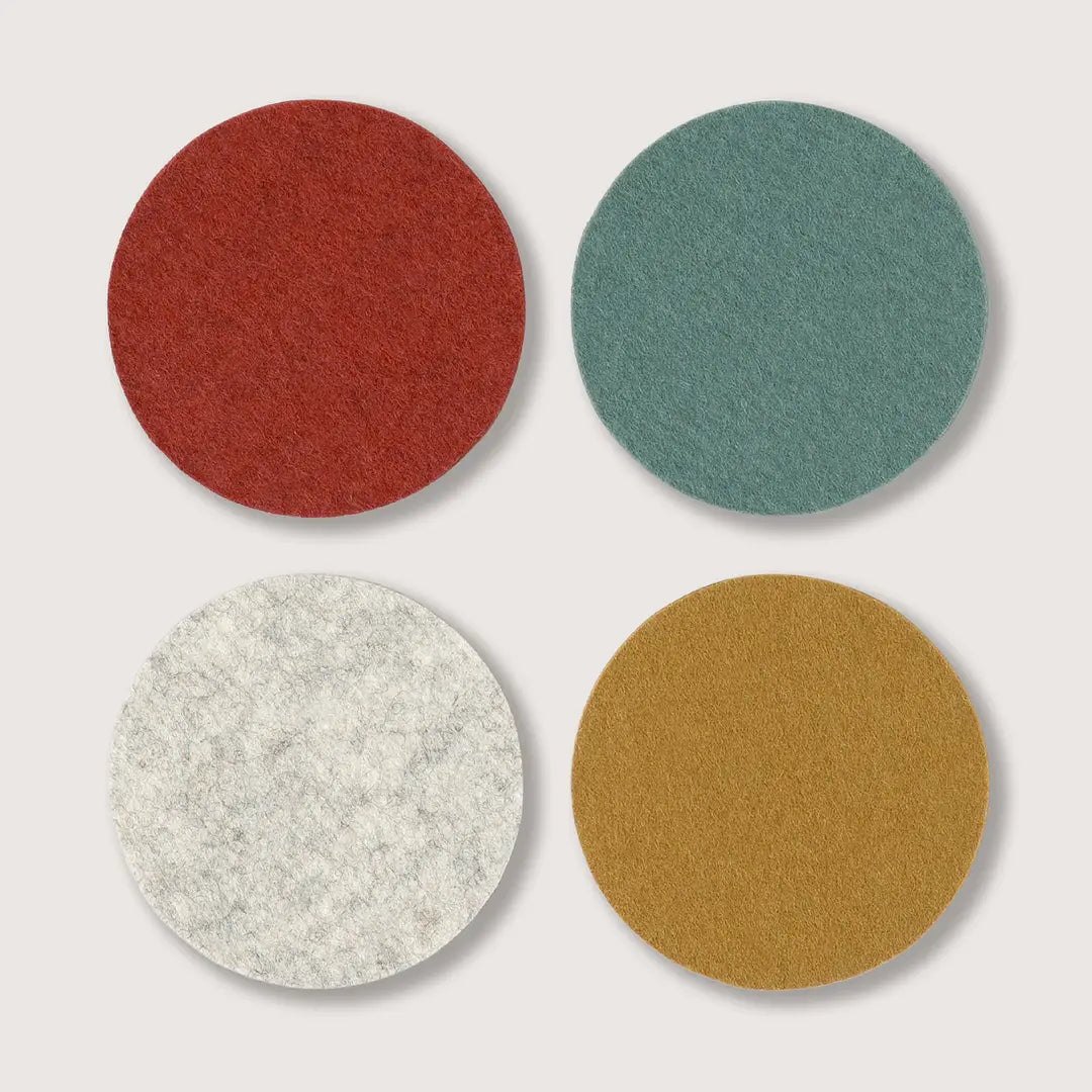 Felt Round Coaster | Set of 4 Multicolor