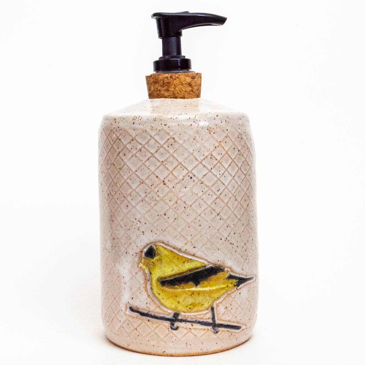 Handmade Goldfinch Lotion / Soap Dispenser
