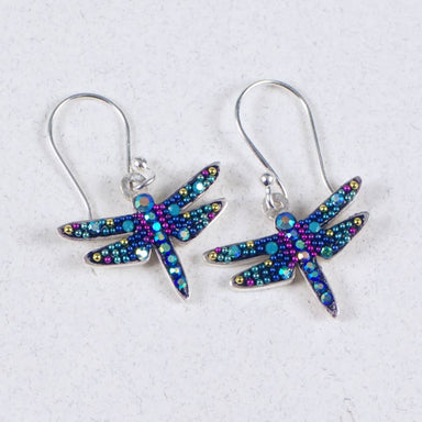 Elegant Mystic Dragonfly Earrings with shimmering iridescent hues, capturing the essence of nature's beauty.