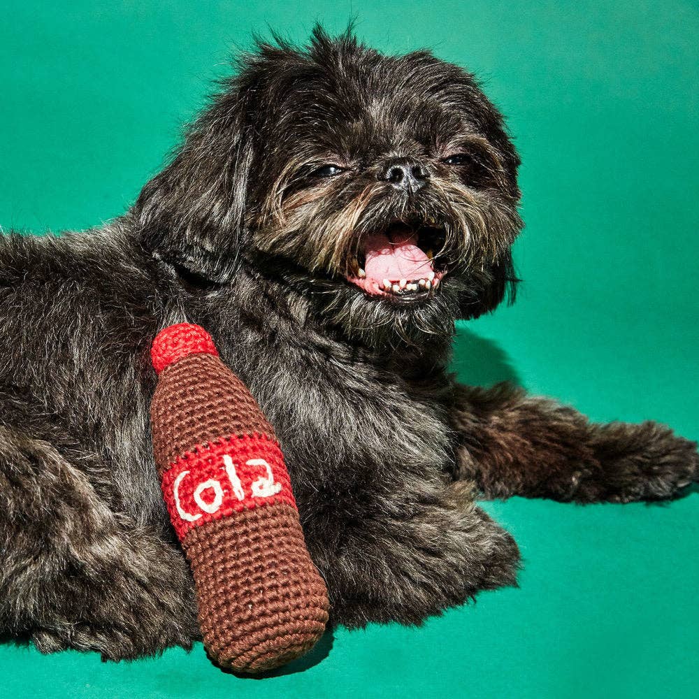 Cotton Crochet Cola Dog Toy