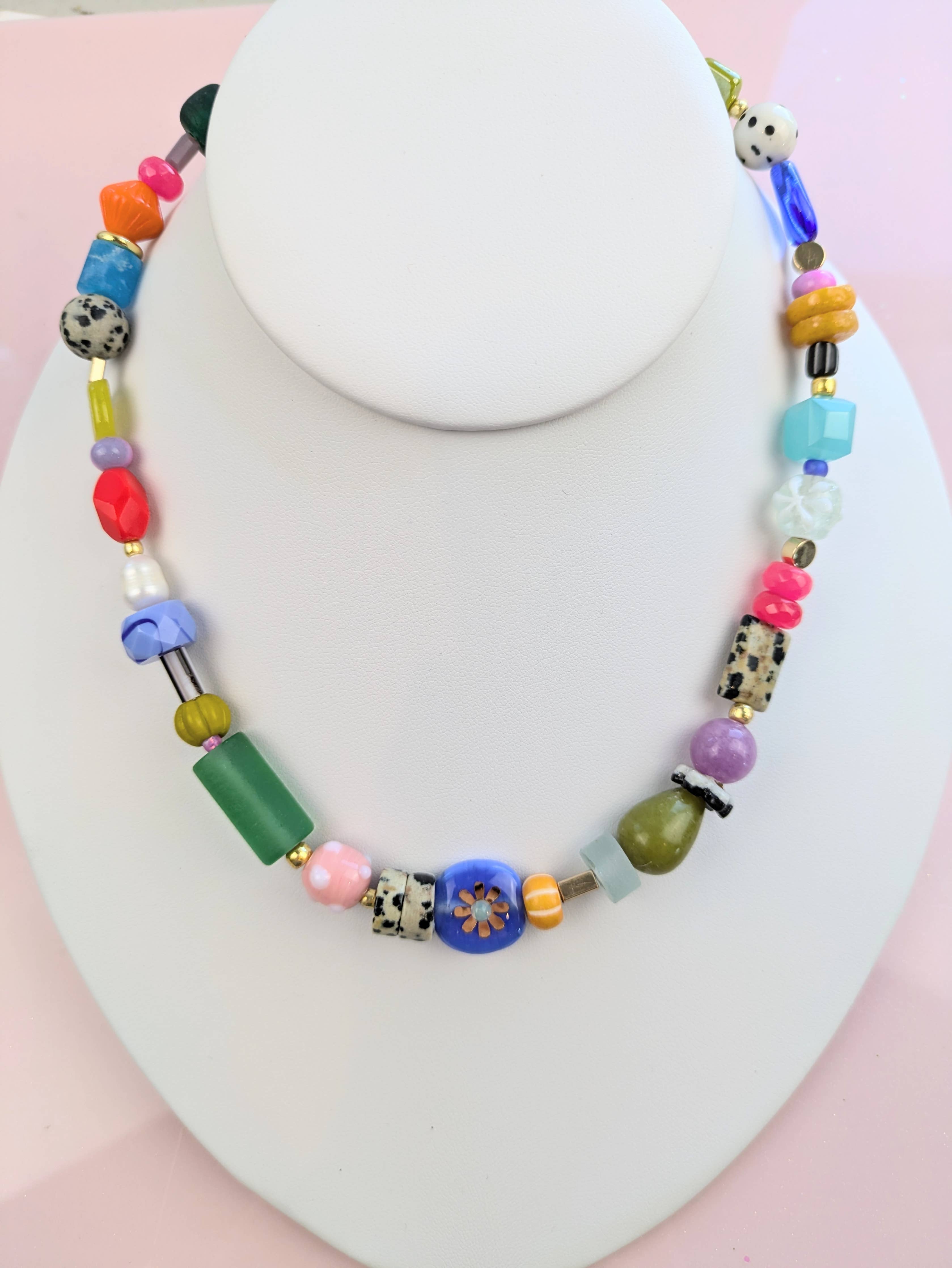 Bright Colorful Beaded Necklace