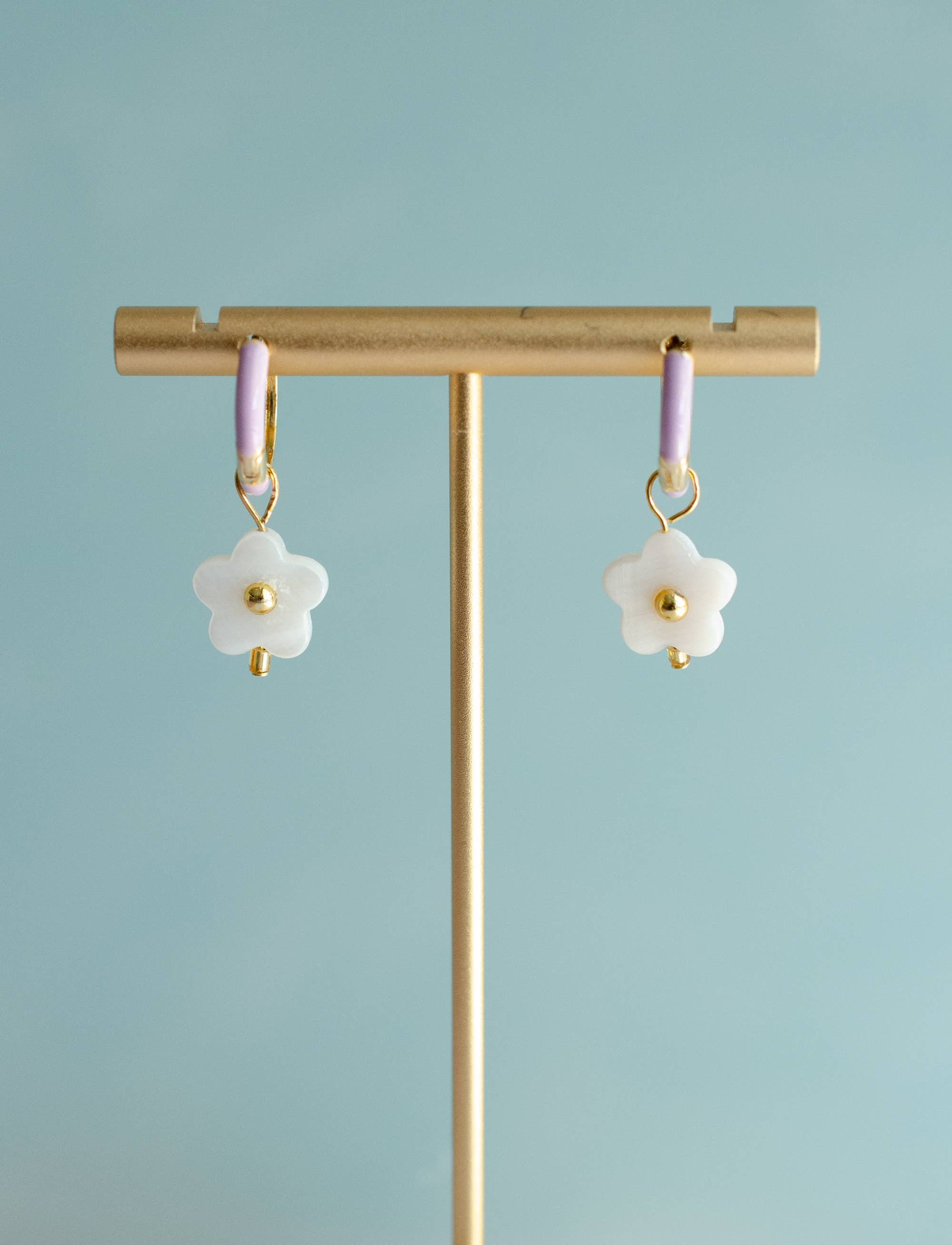 flower hoop earrings