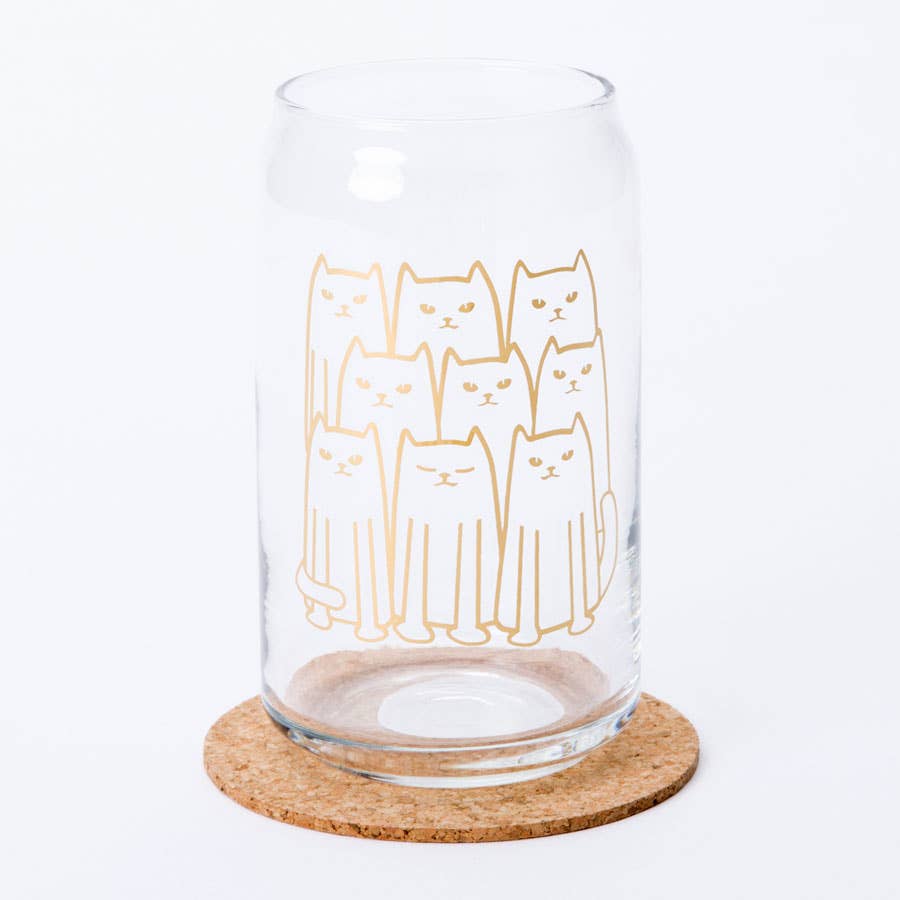 Cat Beer Can Glass by Counter Couture