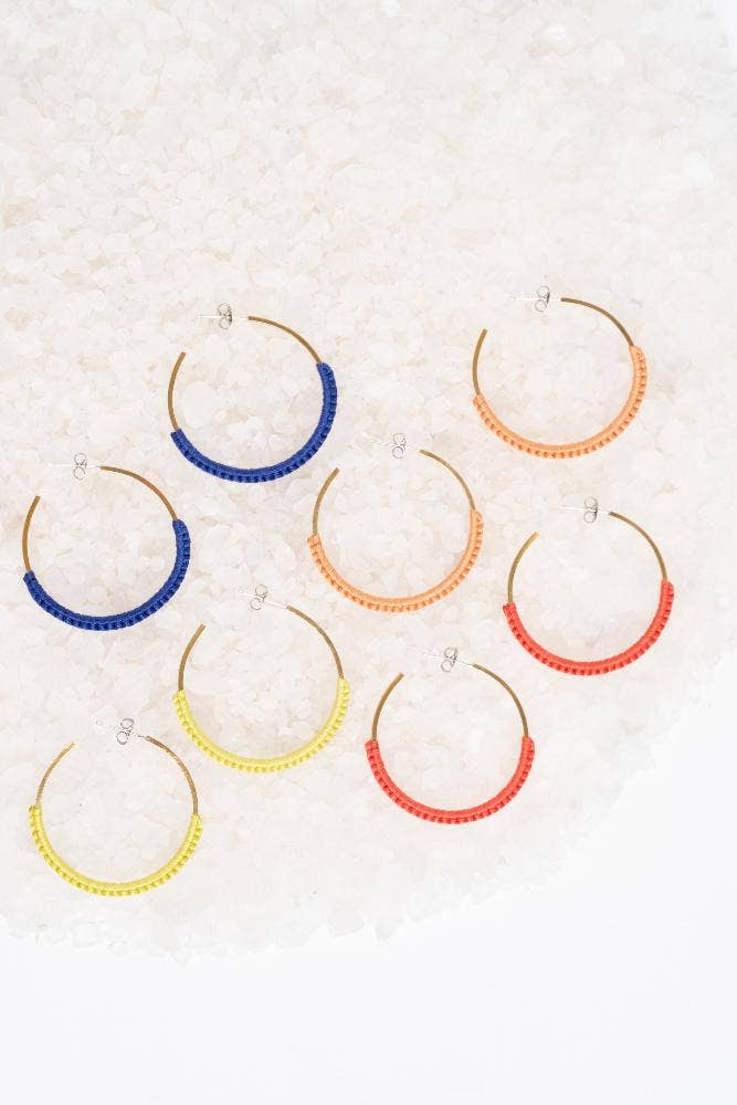 colored macrame hoops