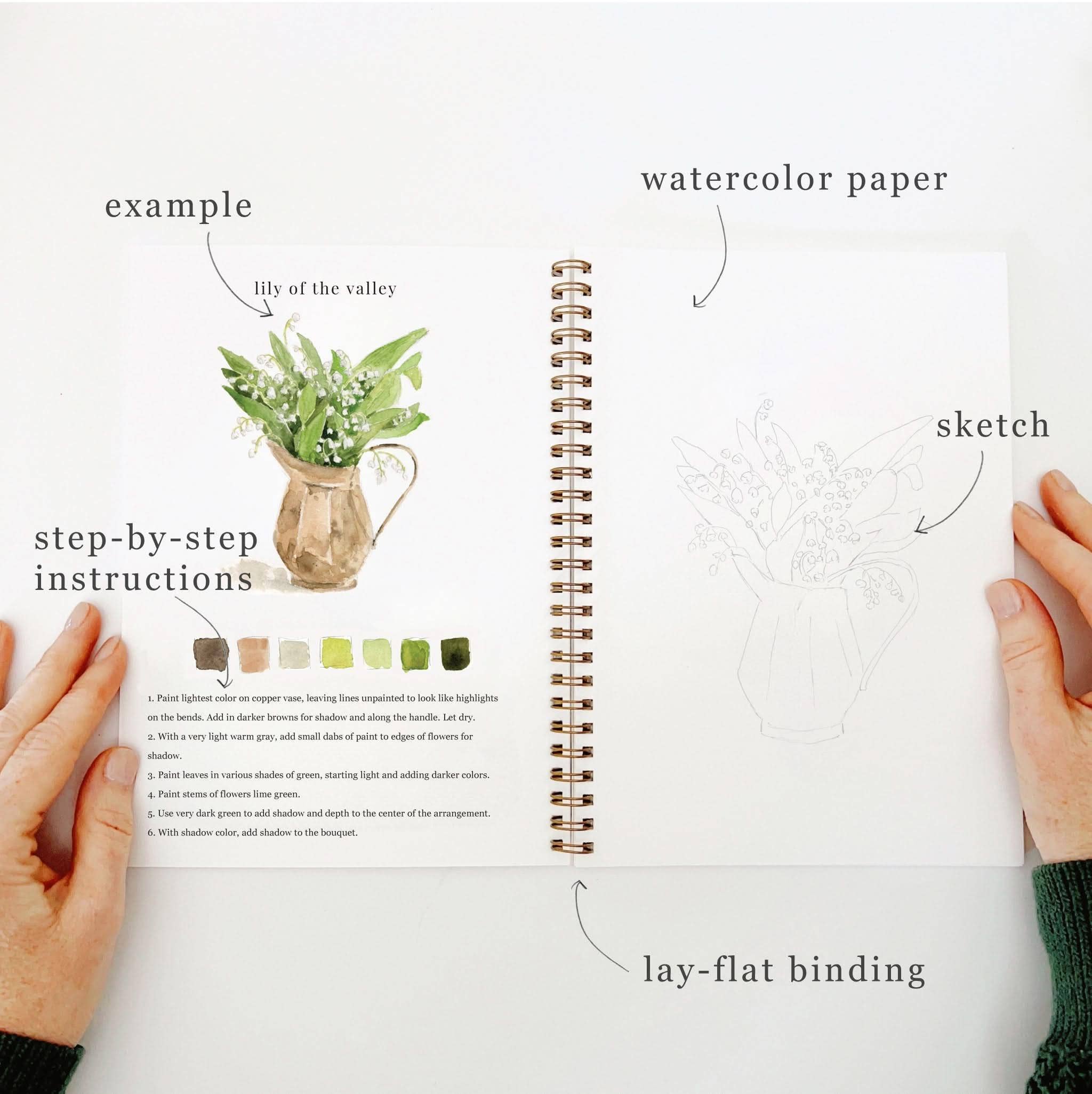 Creative individuals painting in the Bouquets watercolor workbook, showcasing family fun.