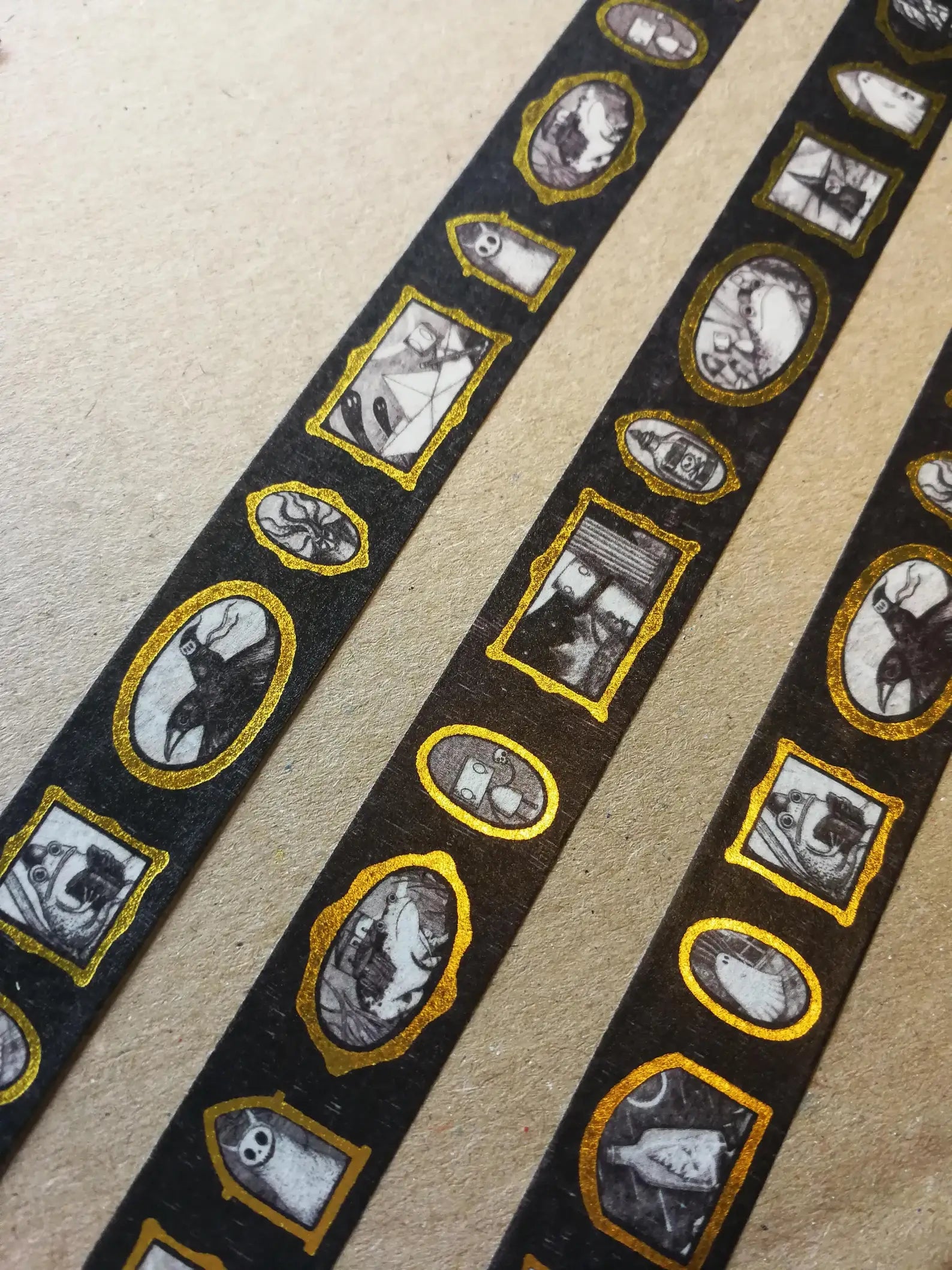 spooky gold framed washi tape