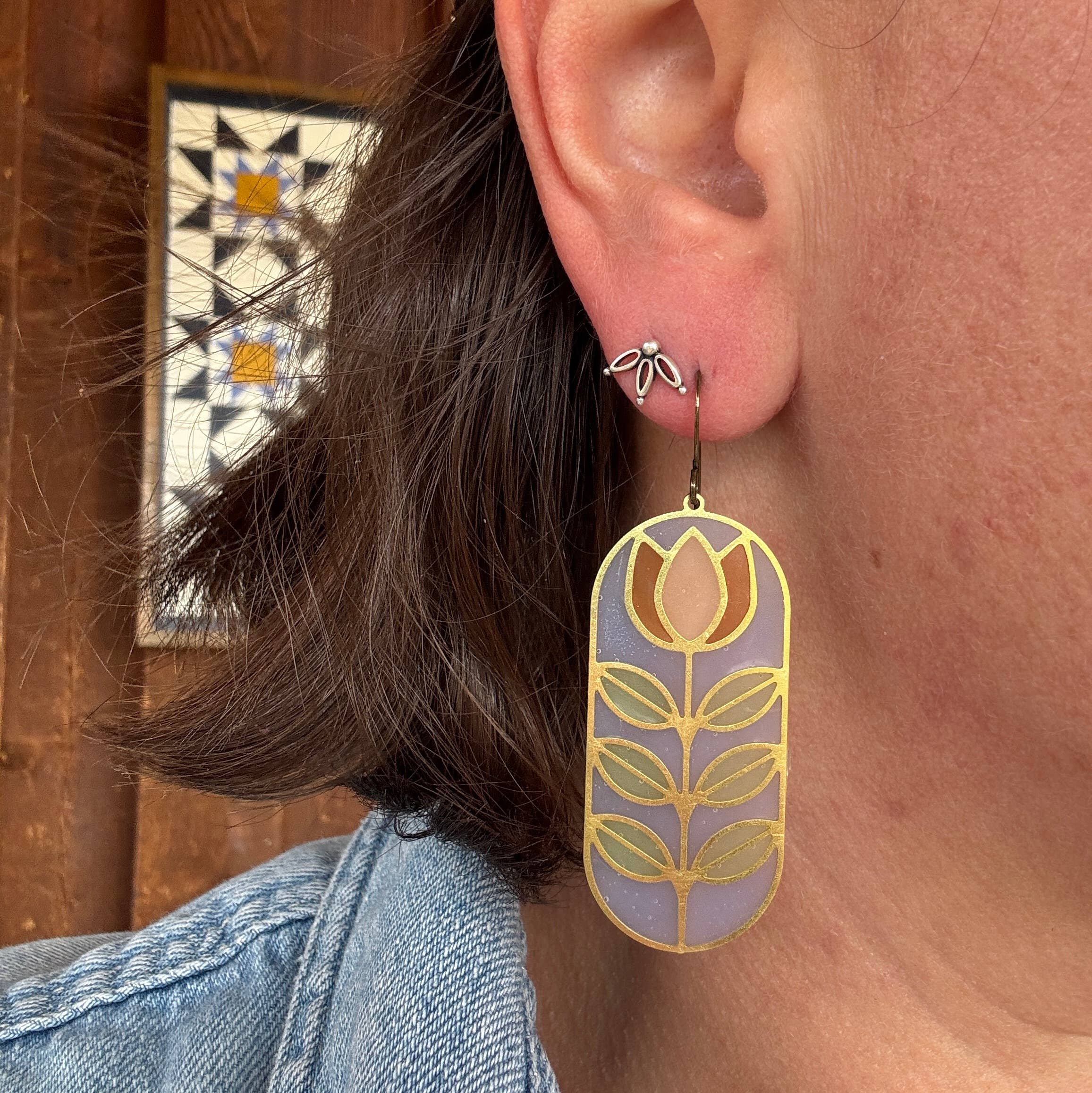 Annika // stained glass resin earrings