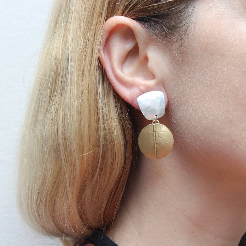 Medallion Post or Clip Earrings by Marjorie Baer, handcrafted jewelry made in California