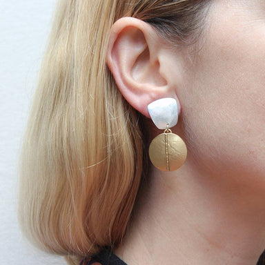 Medallion Post or Clip Earrings by Marjorie Baer, handcrafted jewelry made in California