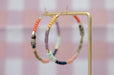 Colorful beaded Gold hoop earrings