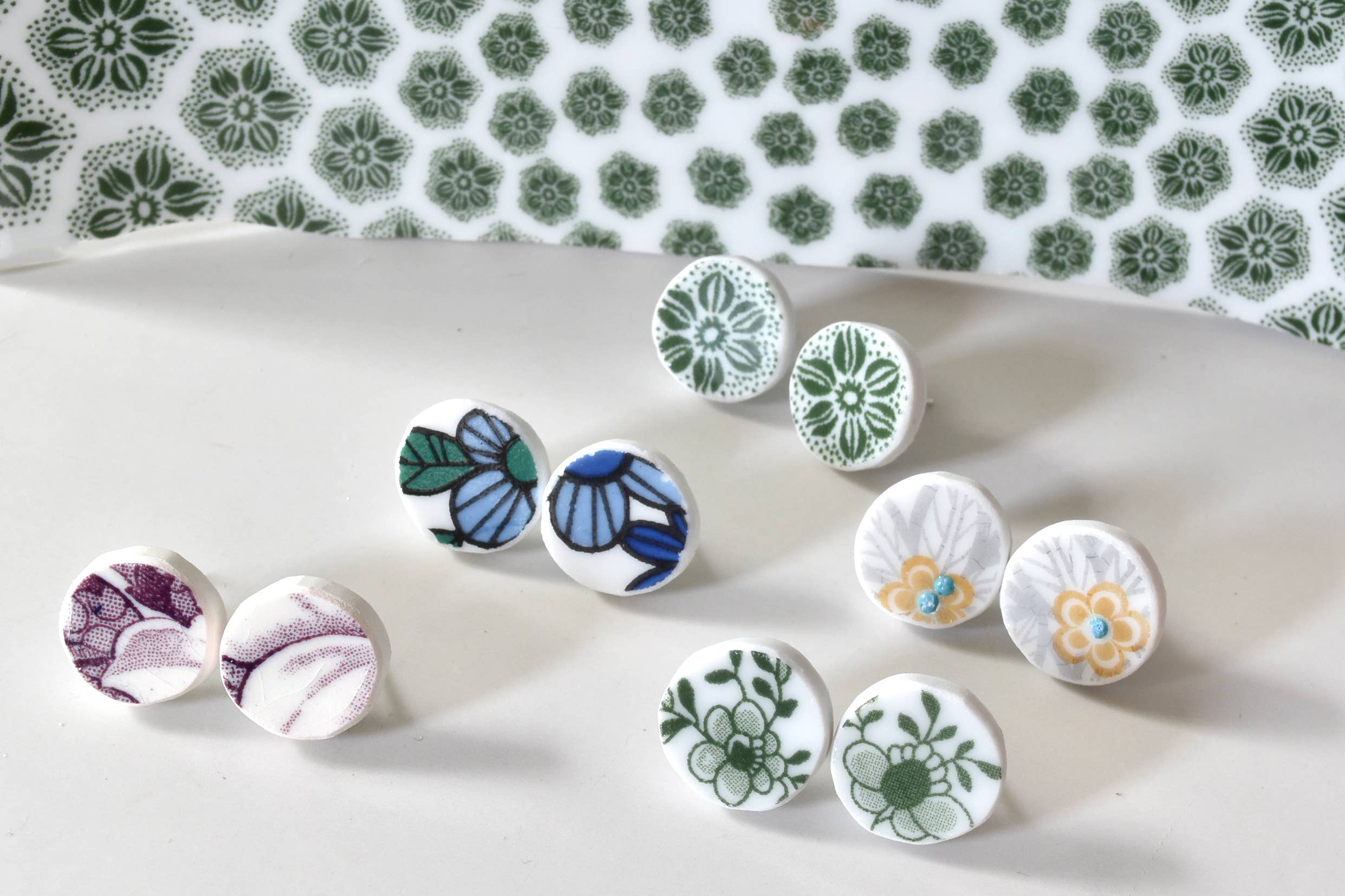 Broken Plate Stud Earring  