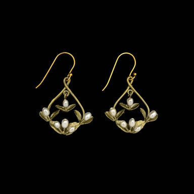 vine hoop pearl earrings