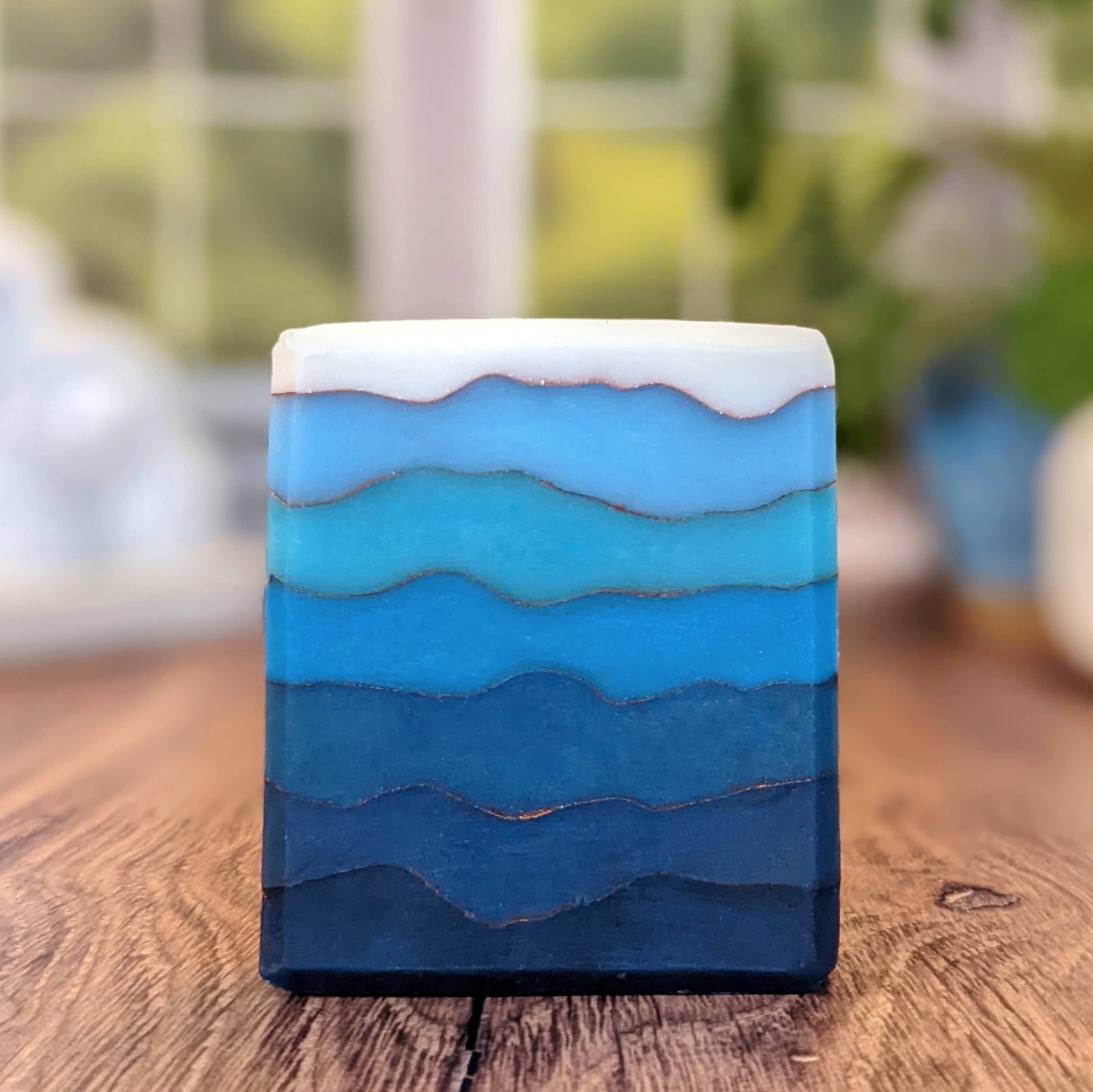 blue with waves Goat milk soap