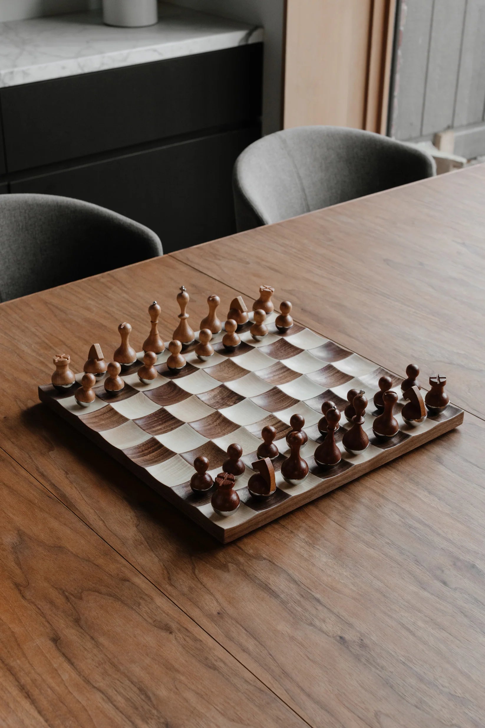 Wobble Walnut Chess Set