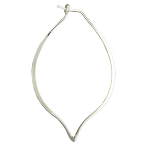 silver leaf hoop earring