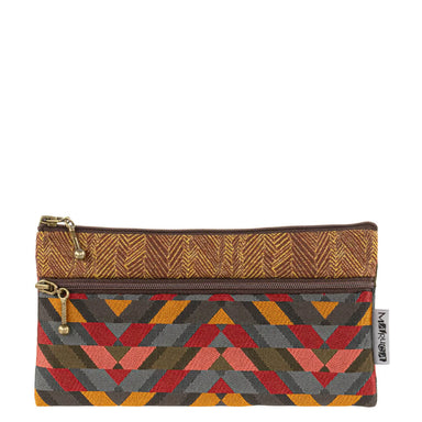 Stylish Maruca Heidi Wallet with a vibrant chevron design, ideal for keeping tech accessories and personal items organized.