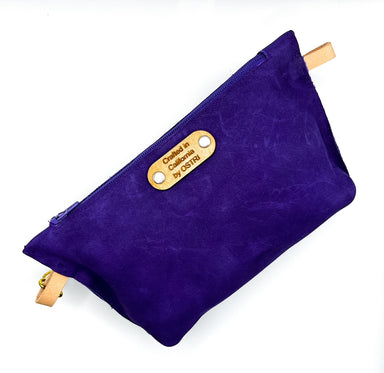 purple  leather pouch