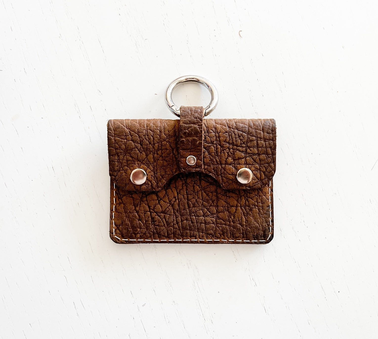 brown leather card wallet