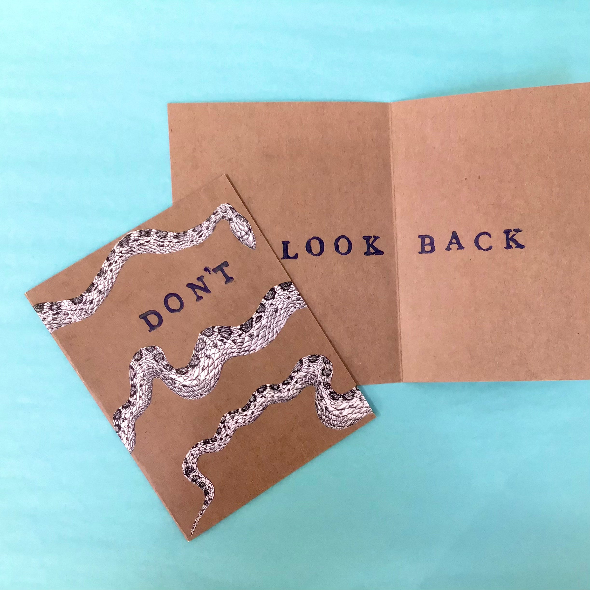 Don't look back Greeting Card with a snake