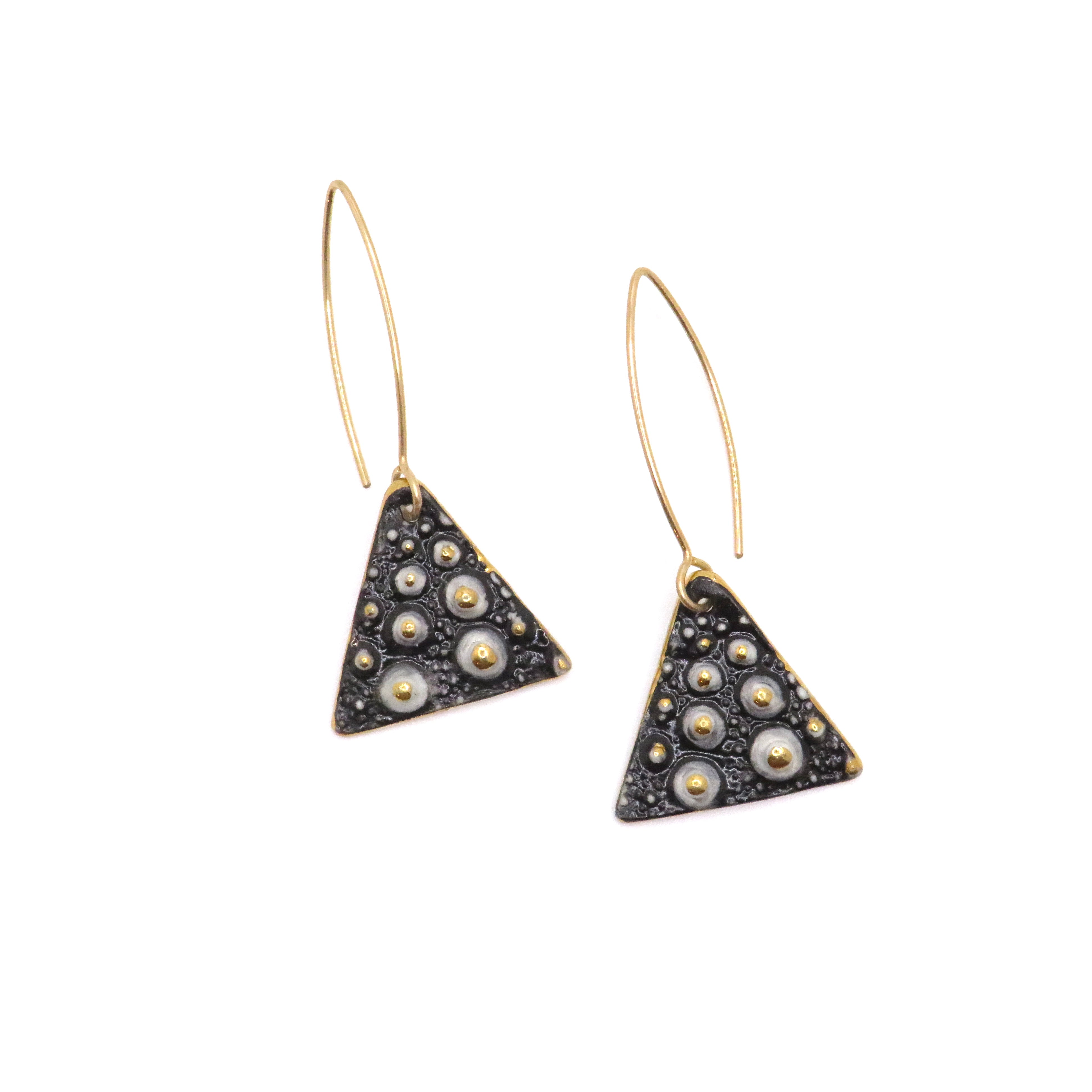 Triangle Sea Urchin Earrings in Gold