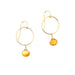 Hoop earrings with yellow stone