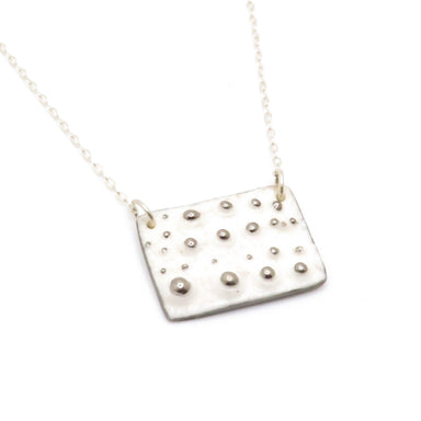 silver rectangle necklace