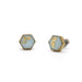 Gold stud earrings with precious stone
