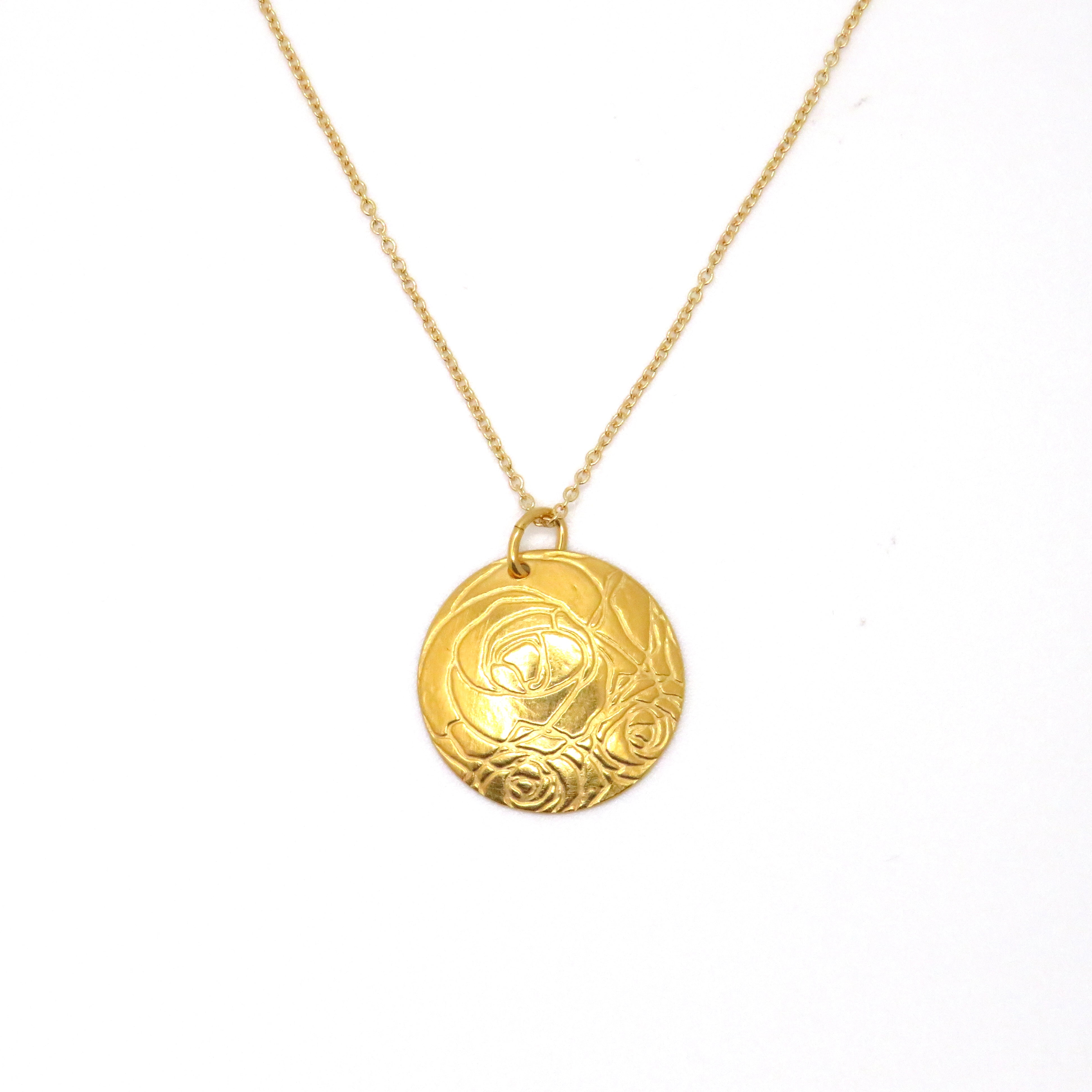 Gold Vermeil Rose Pendant