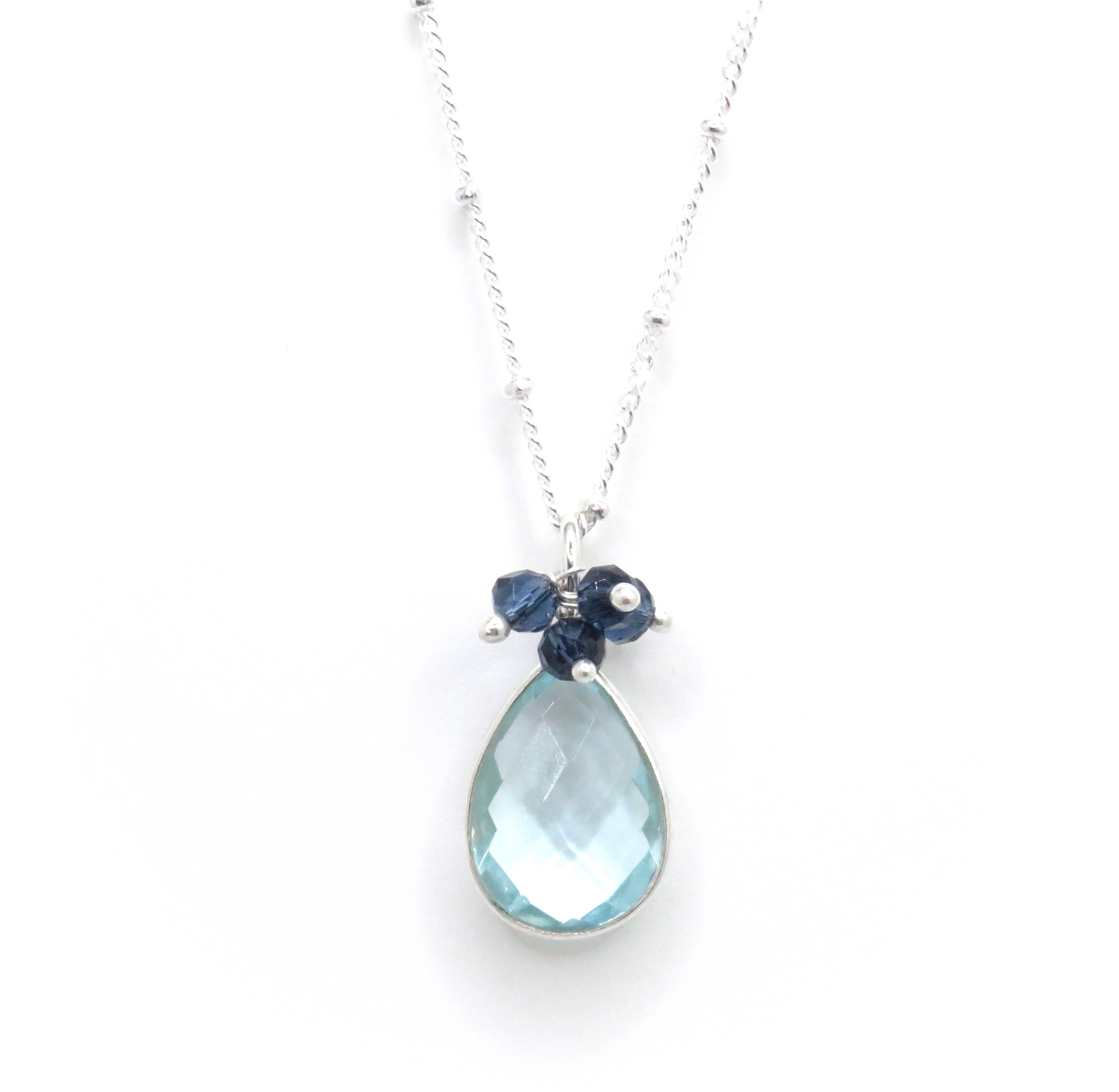 Blue Quartz Bezel Necklace