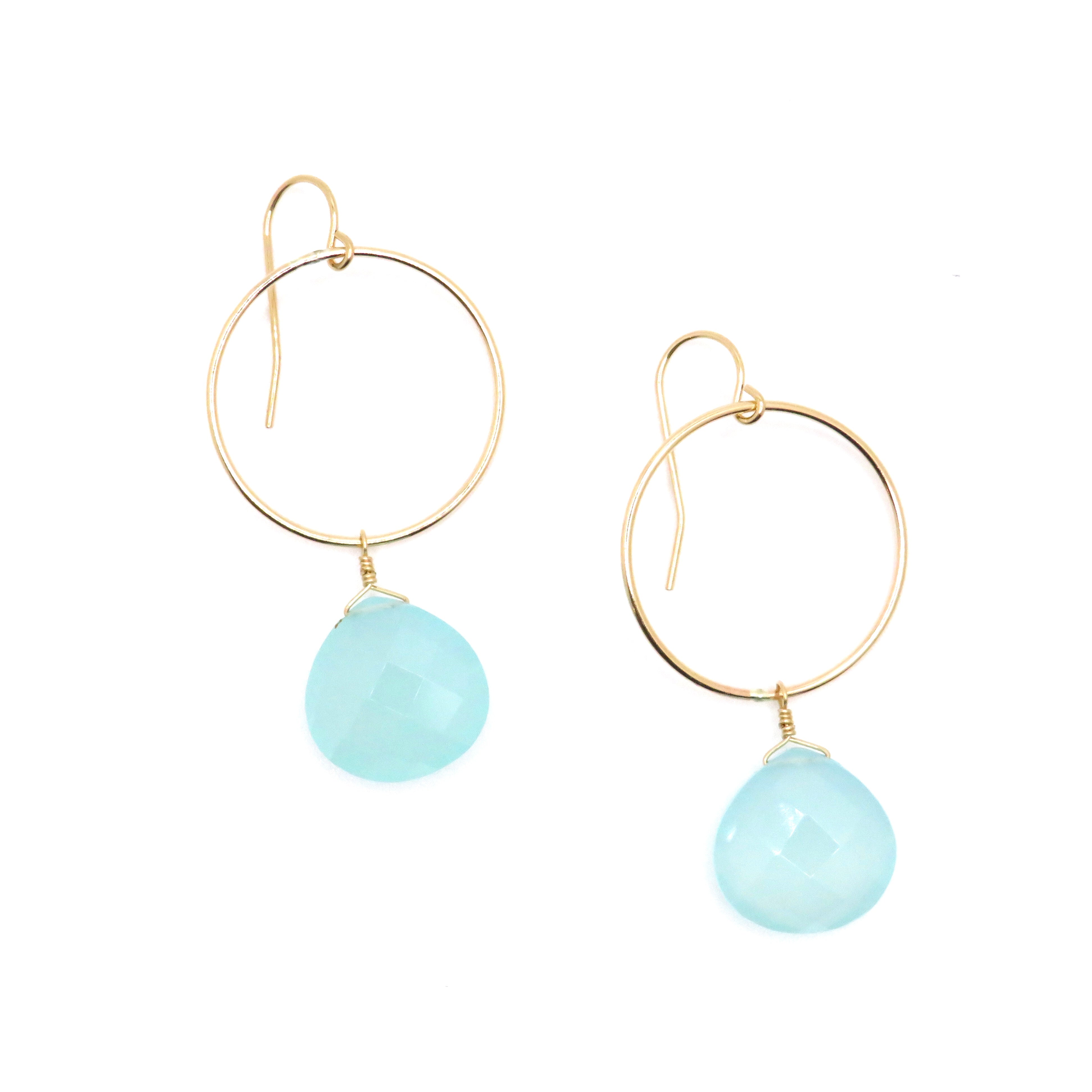 Chalcedony Hoop Earrings