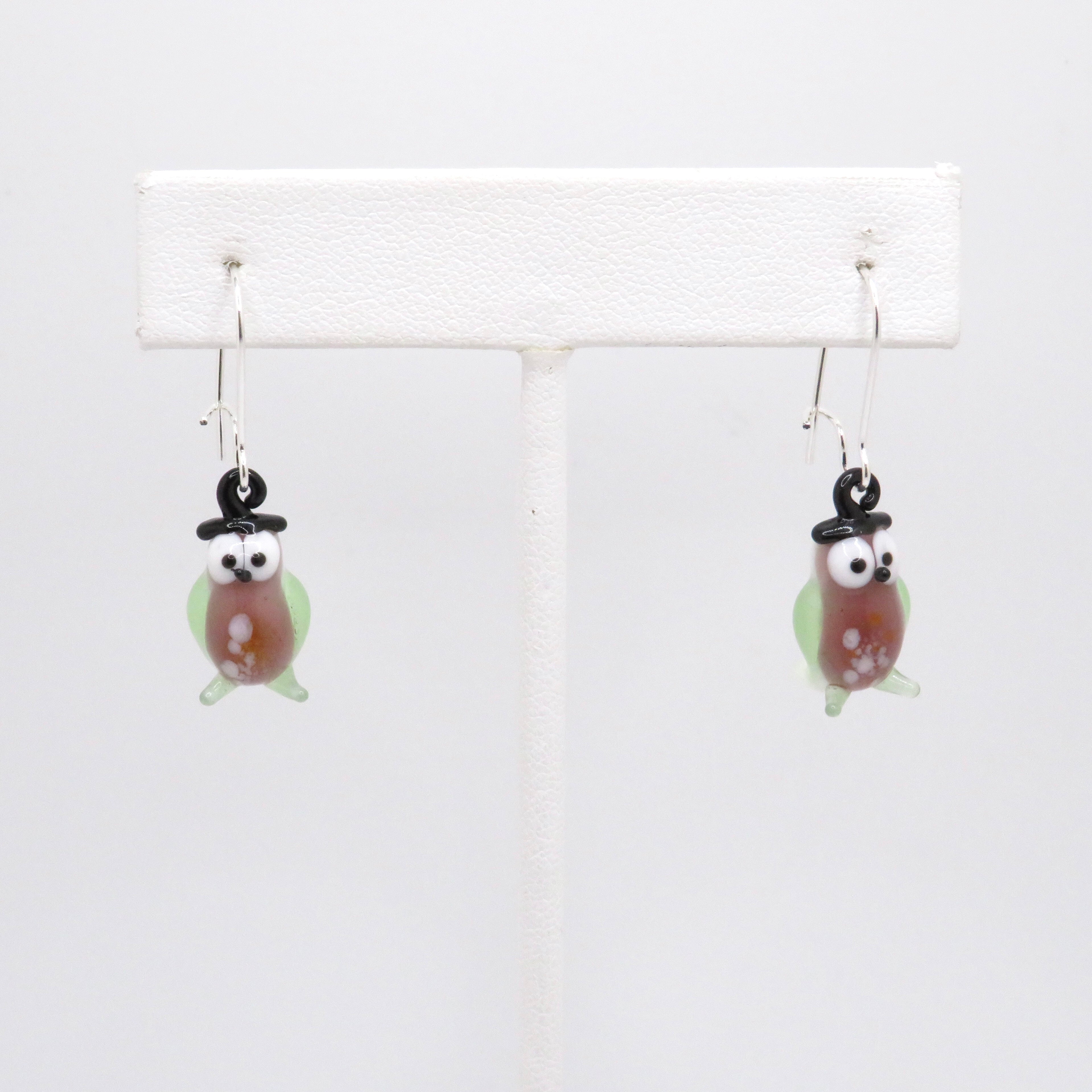 Miniature Glass Earrings | Owls