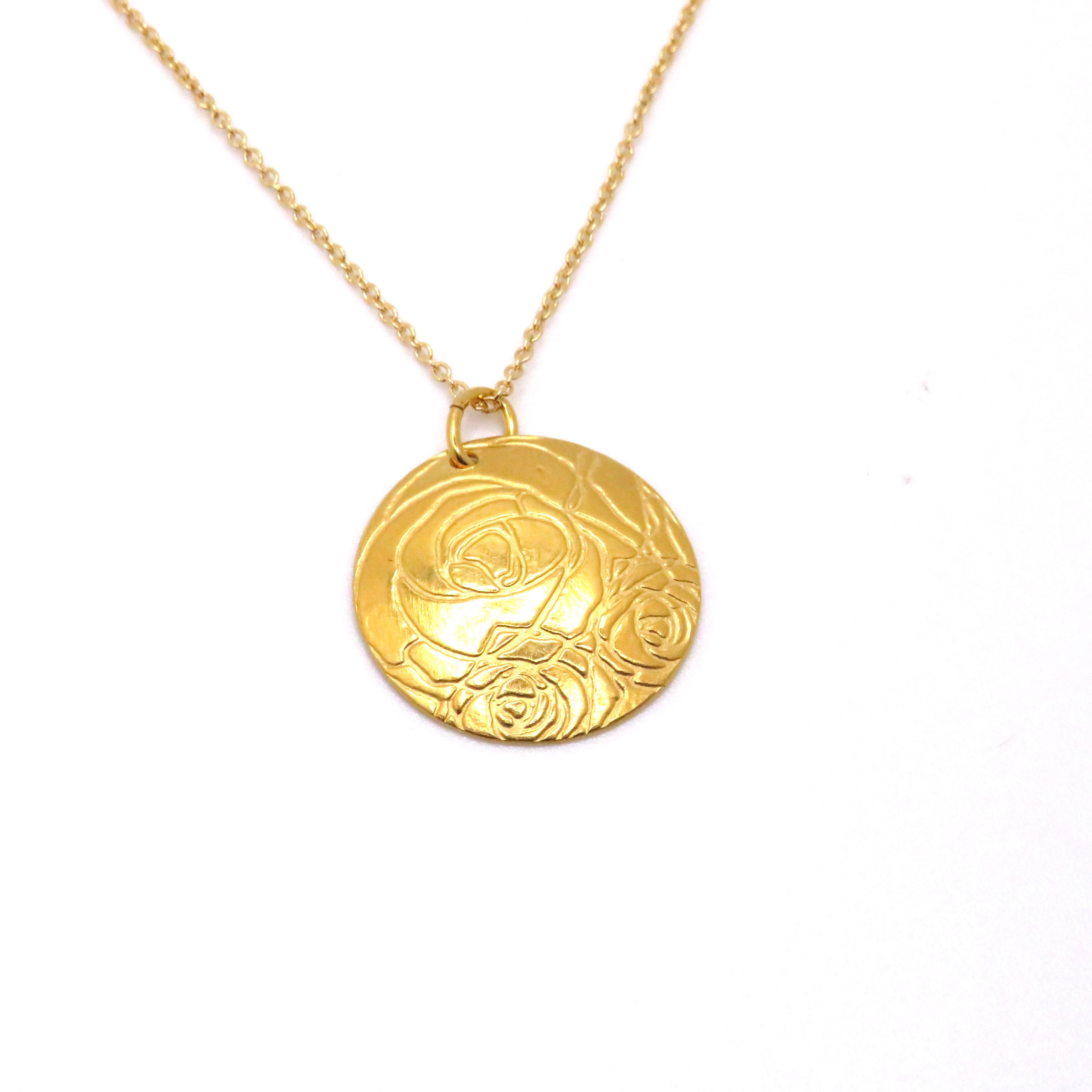 Gold Vermeil Rose Pendant