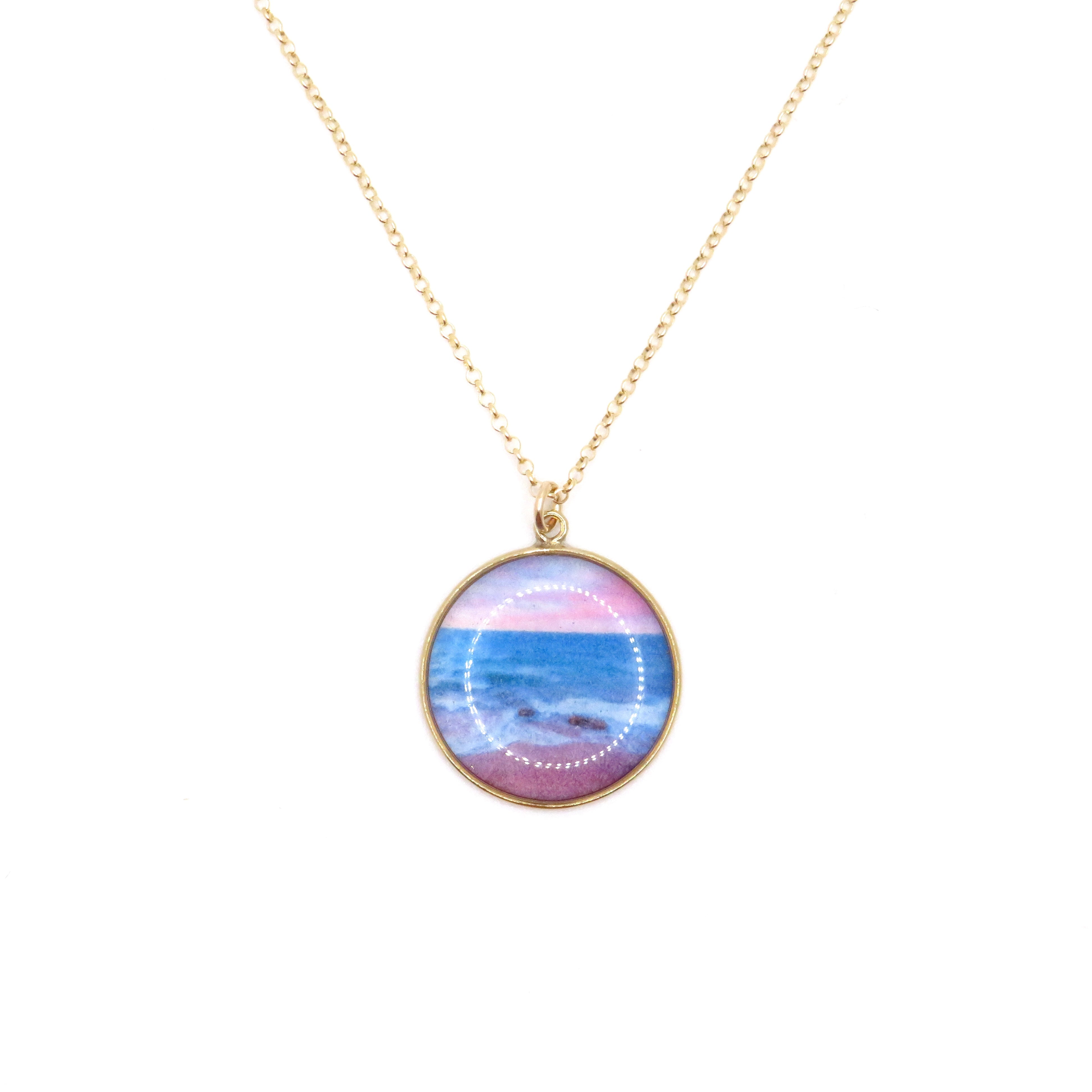 Candy Sky Sunrise Circle Necklace | Gold