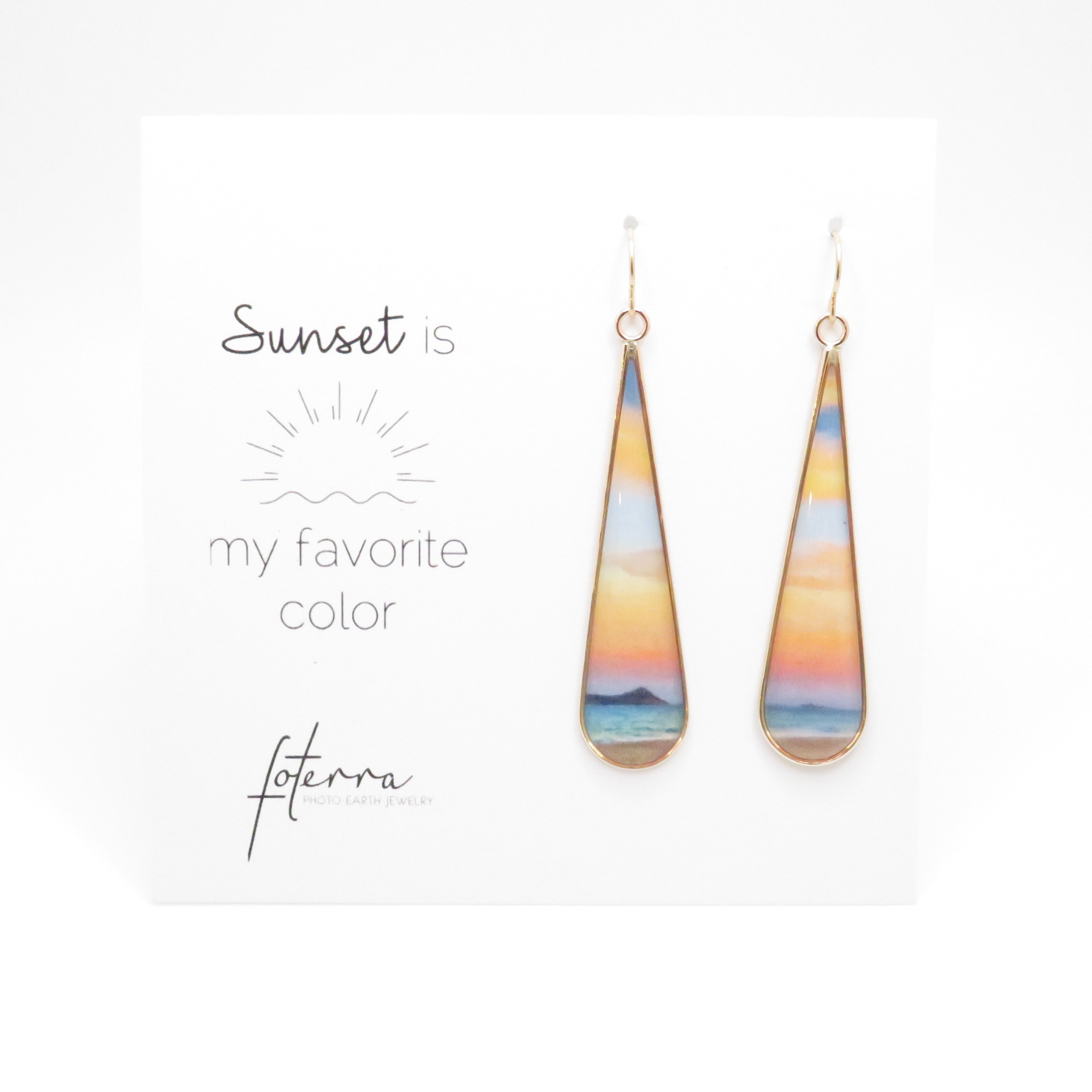 Sunset Is My Favorite Color Long Earrings | Gold