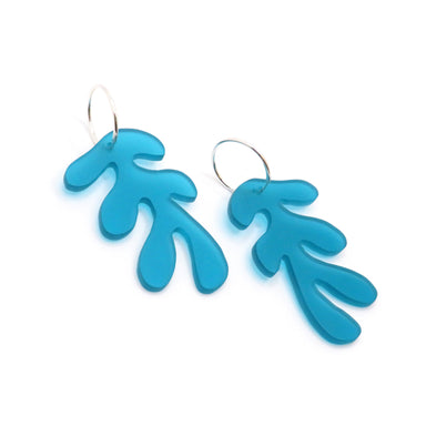 Hoop earrings with blue charm