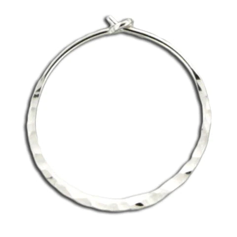 Hammered Thin Wire Hoop Earring
