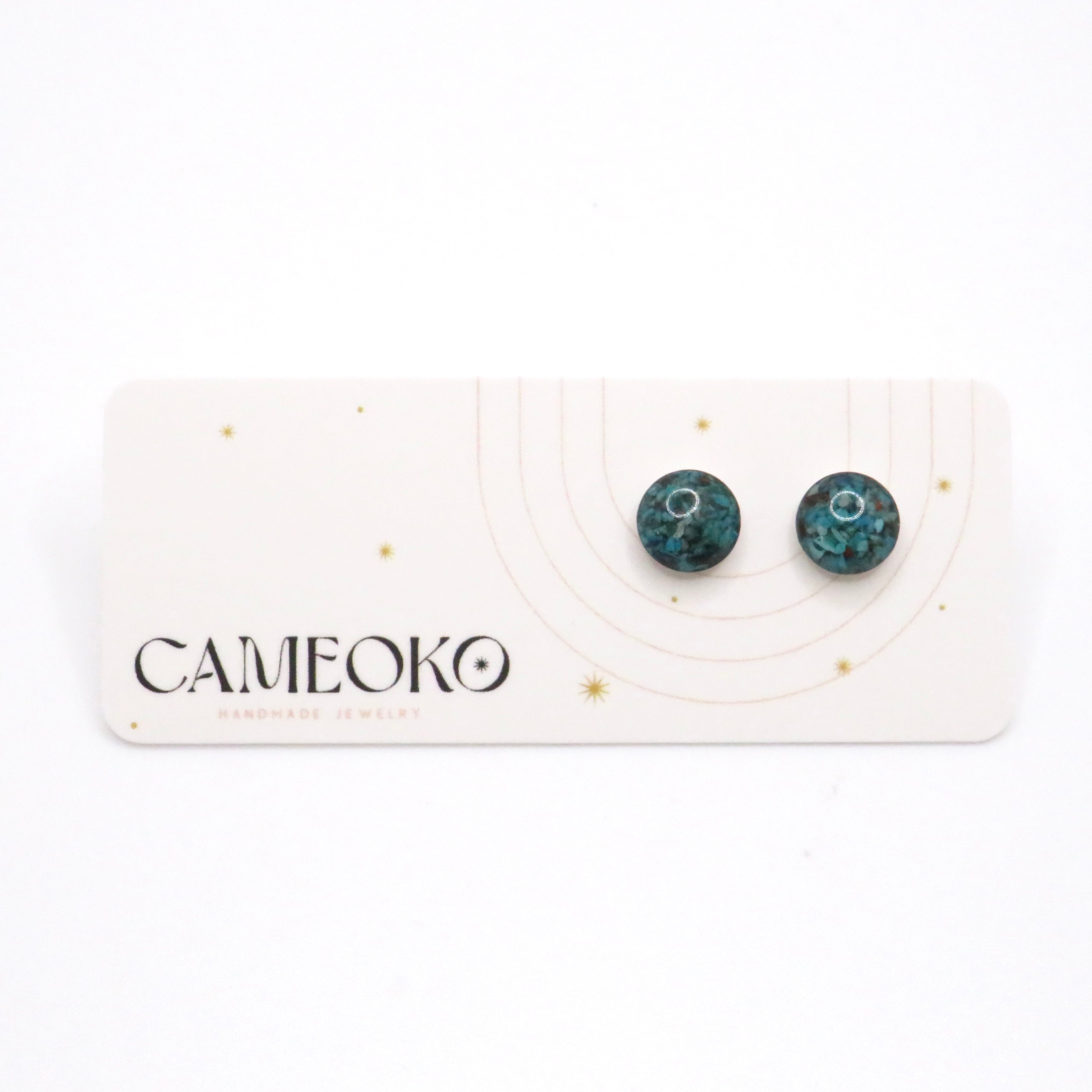 Blue gemstone stud earrings