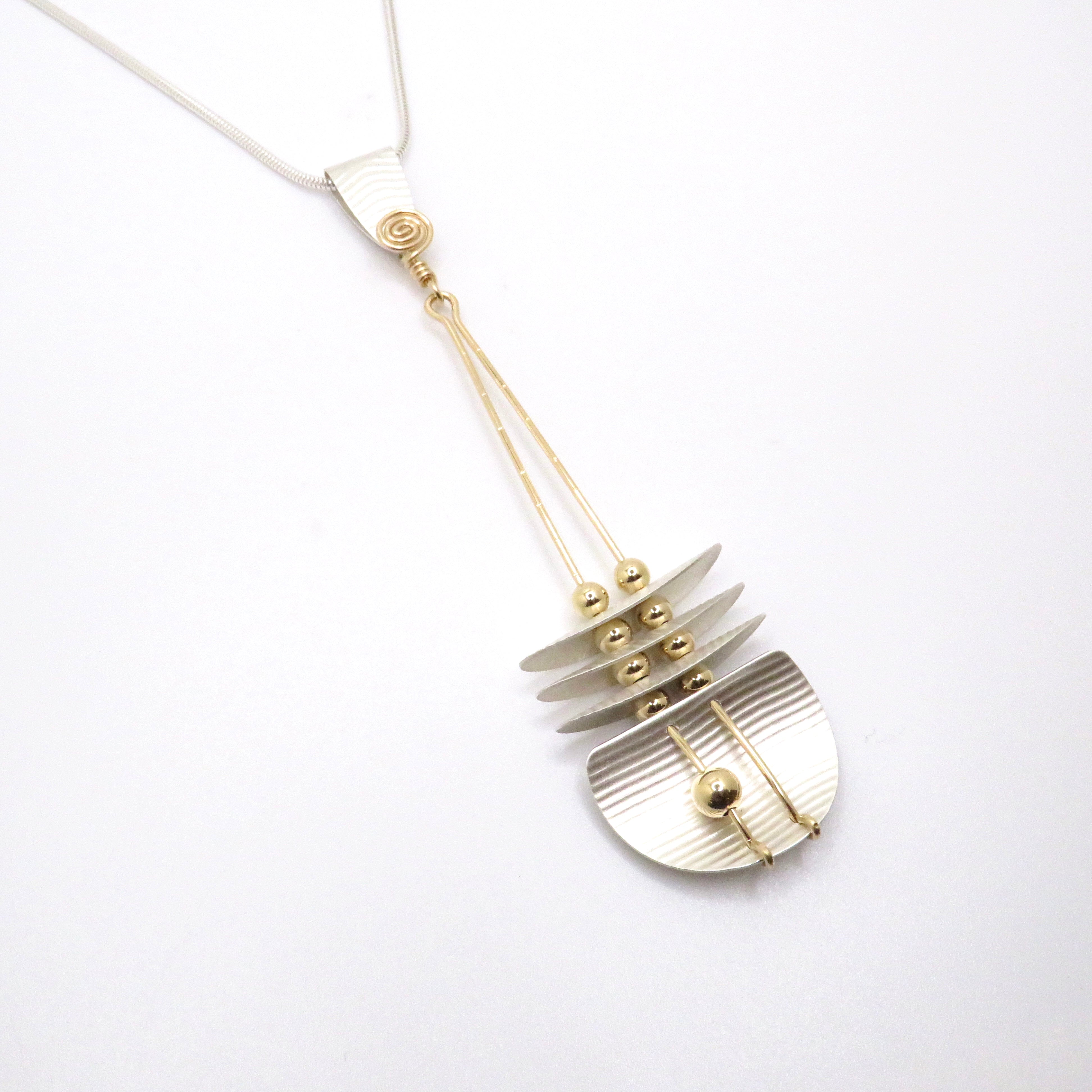 stamped metal stacked necklace