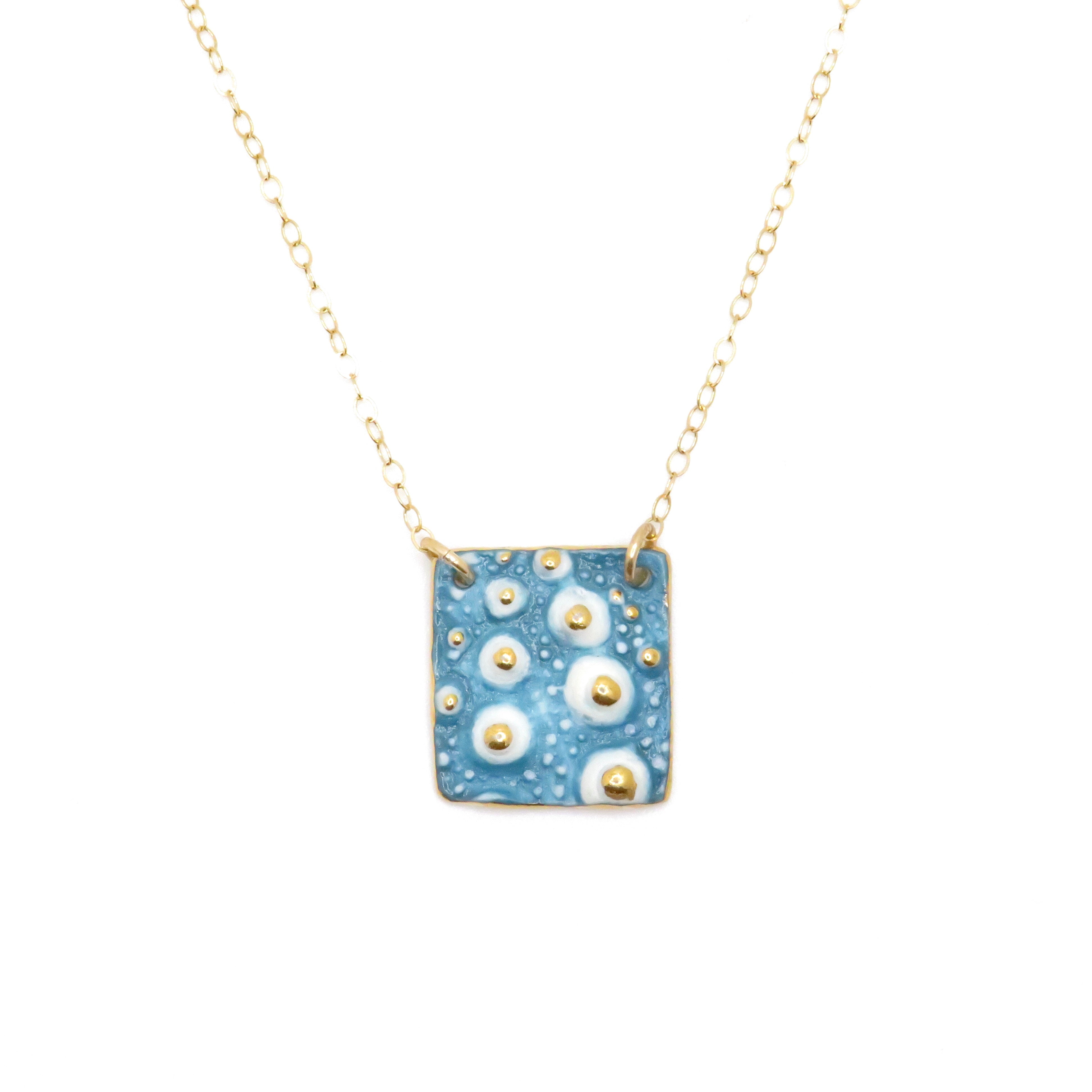blue square necklace