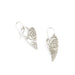 Silver Rose  heart drop Earrings