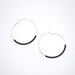 Silver Hoop earrings with black tube