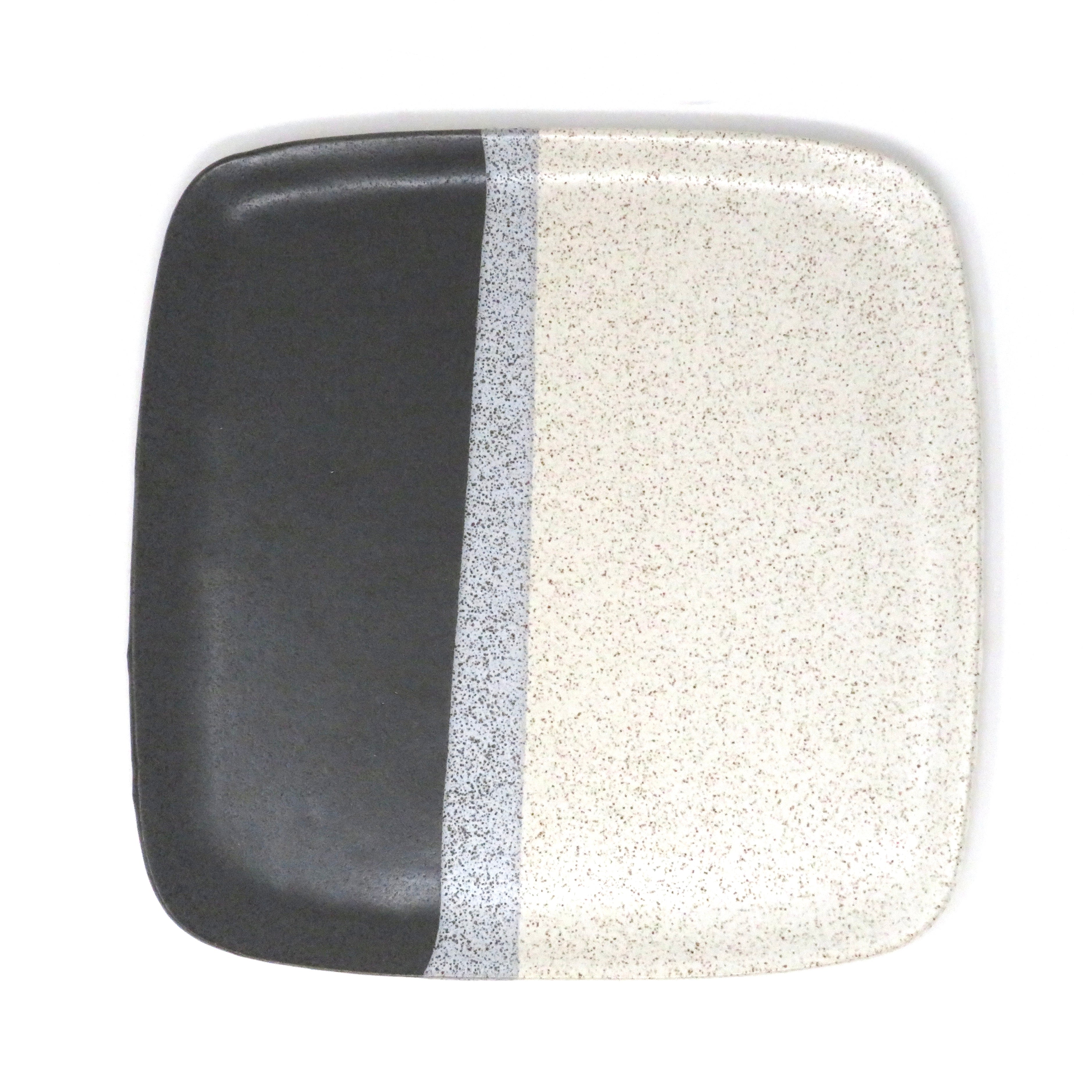 ceramic square plate white and black